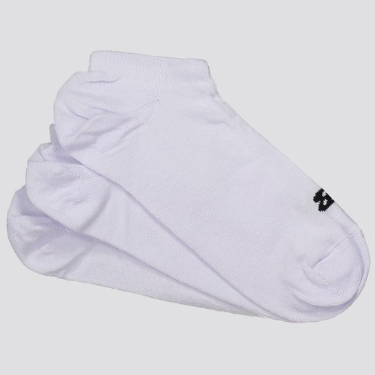 Kit Meia New Balance Cano Invisível 3 Pares Branca