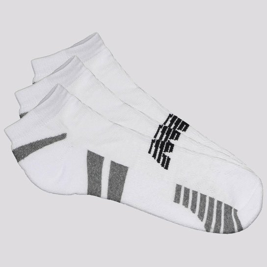 Kit Meia New Balance Cano Invisível 3 Pares Feminina Branca