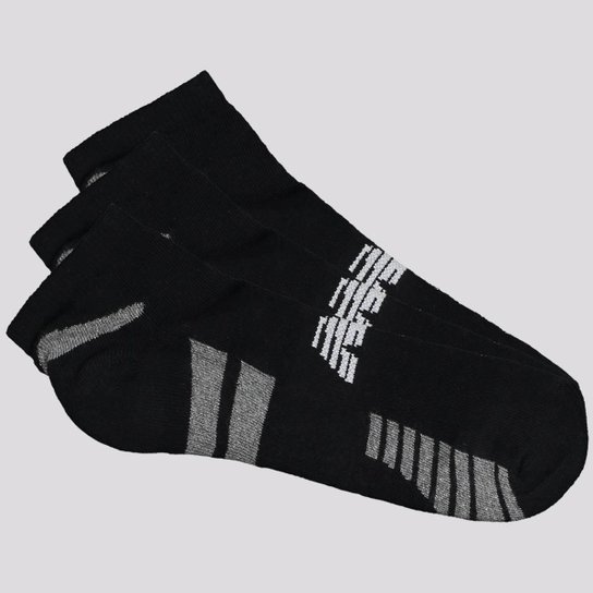 Kit Meia New Balance Cano Invisível 3 Pares Feminina Preta