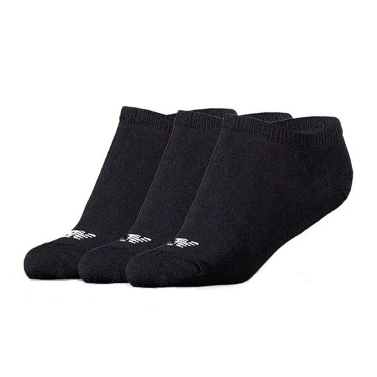 Kit Meia New Balance Cano invisível 3 Pares Feminino - Preto
