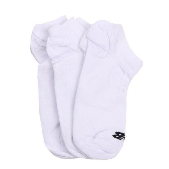 Kit Meia New Balance Cano invisível 3 Pares Masculino - Branco