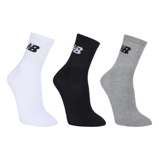 Kit Meia New Balance Cano longo c/ 3 Pares Feminina