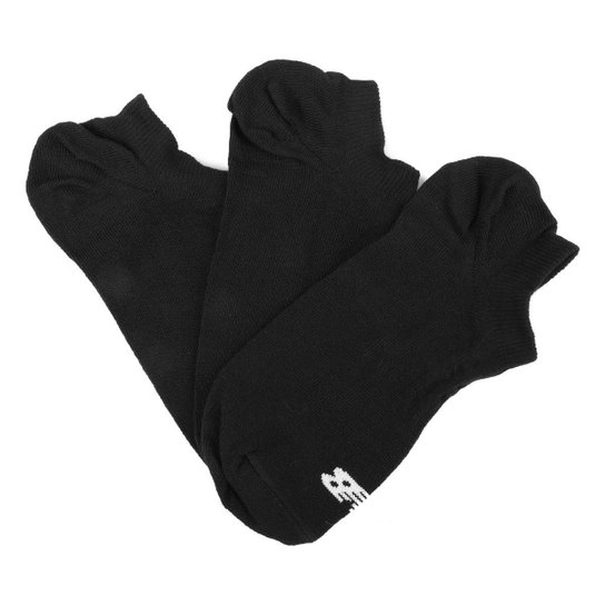 Kit Meia New Balance Invisível Logo c/ 3 Pares