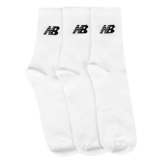 Kit Meia New Balance Logo Cano Alto C/ 3 Pares