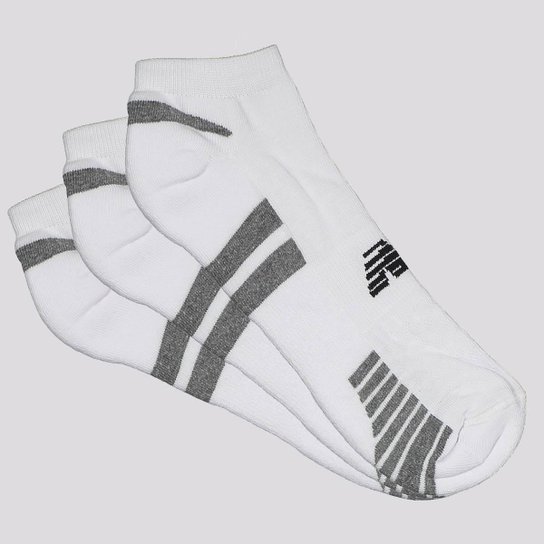 Kit Meia New Balance NB Cano Invisível 3 Pares Branca