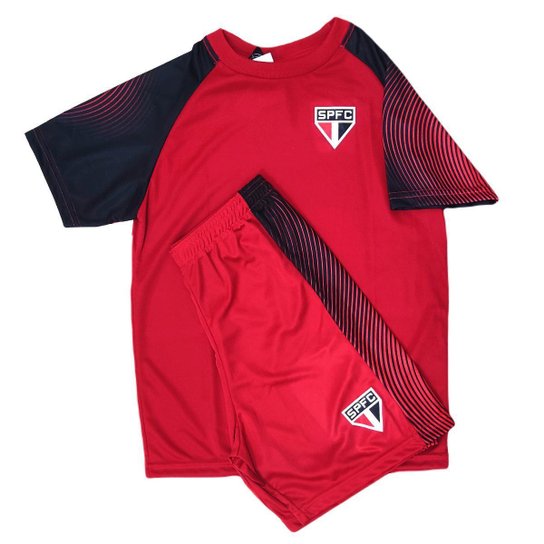 Kit São Paulo Jogador - Camisa + Shorts + Bola - Infantil