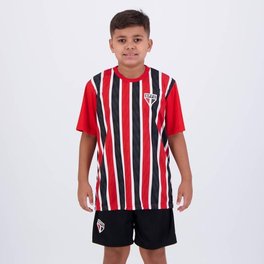Kit São Paulo Mini Craque Infantil Vermelho e Pret