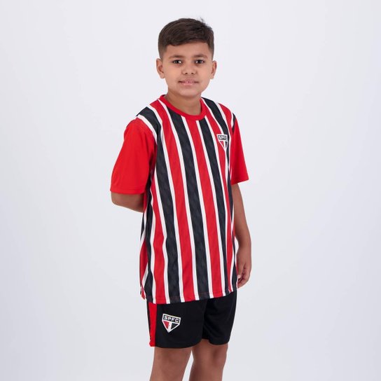 Kit São Paulo Mini Craque Infantil Vermelho e Pret