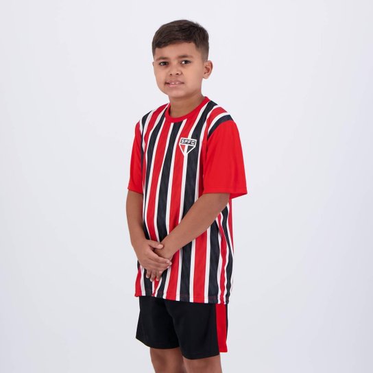 Kit São Paulo Mini Craque Infantil Vermelho e Pret
