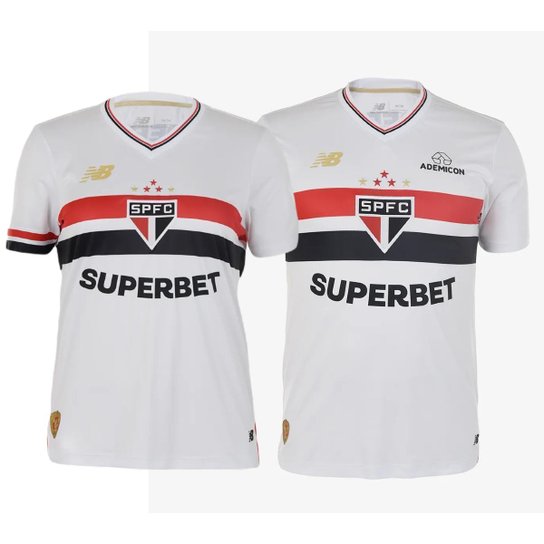 Kit São Paulo New Balance Uniforme 1 2025 - Adulto Tamanho:G;Gênero:Unissex;Cor: