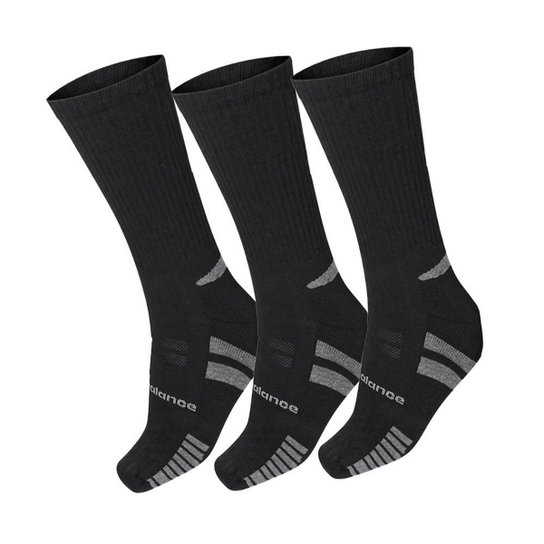 Meia Adulto New Balance Cano alto kit 3 Pares Preto - 1NB74A