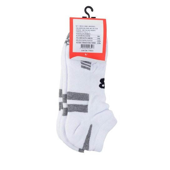 Meia Adulto New Balance kit com 3 Pares Branca - 1NB73