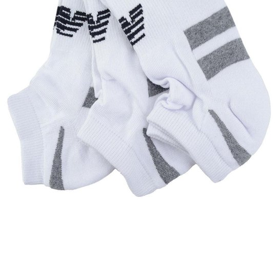 Meia Adulto New Balance kit com 3 Pares Branca - 1NB73