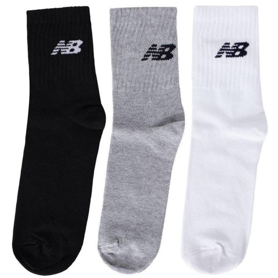 Meia New Balance 3 Pares Cano Longo