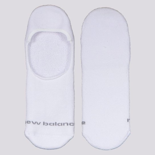 Meia New Balance Basic Cano Curto Branco e Cinza