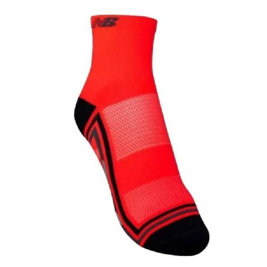 Meia New Balance Cano Curto Atoalhada - Laranja e Preto