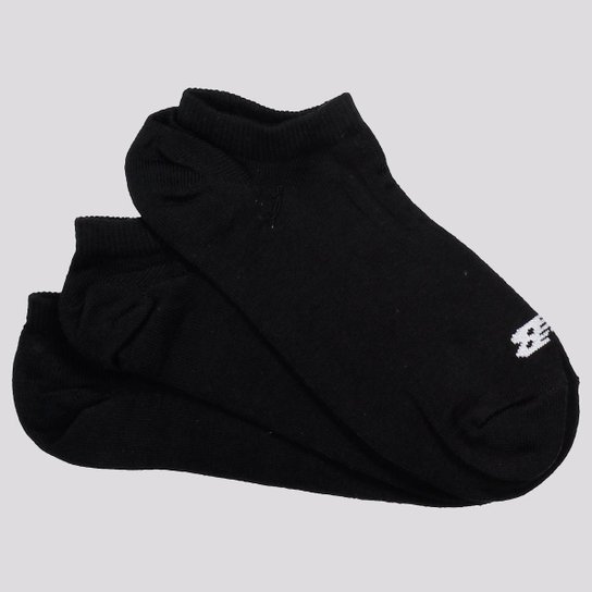 Meia New Balance Cano Invisível 3 Pares Preta