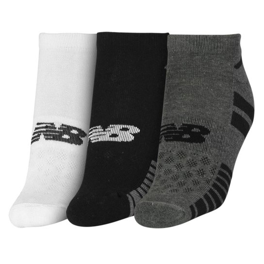 Meia New Balance Cano Invisível 35 ao 38 - Pack com 03 Pares Sortido