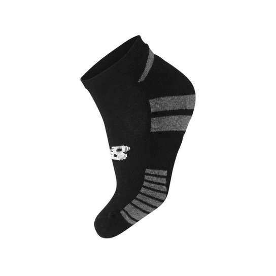 Meia New Balance Cano Invisível 39 ao 42 - Pack com 03 Pares Preto