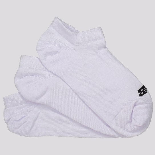Meia New Balance Cano Invisível Feminina 3 Pares Branca