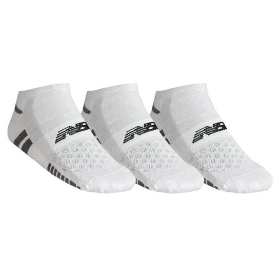 Meia New Balance Kit 3 Pares Cano Alto 39 a 42 Branco Unisex