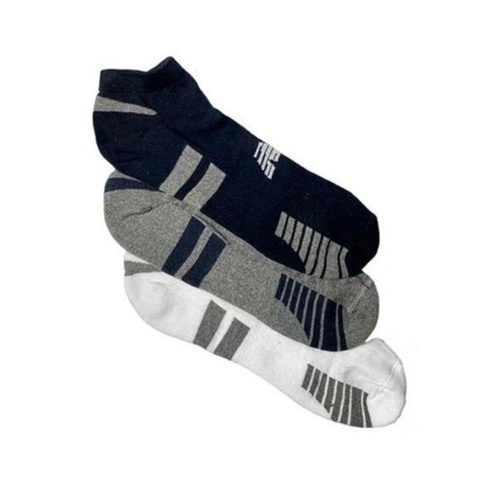 Meia New Balance Kit 3 unidades Soquete Preta Bra