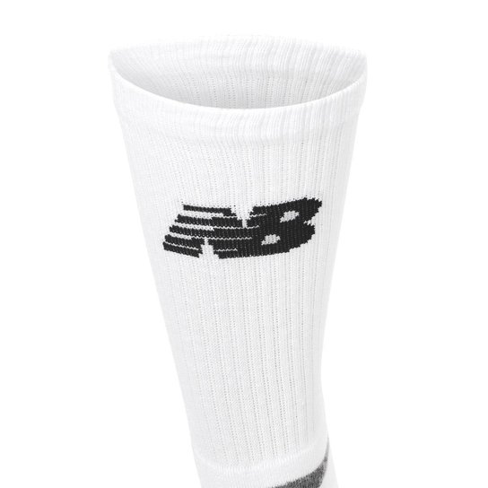 Meia New Balance Lifestyle Cano Longo 39 ao 43 - Pack com 03 Pares - Branca