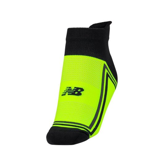 Meia New Balance Performance 3º Calcanhar Invisivel 39 AO 42 Preto e Limão