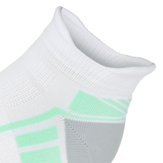 Meia New Balance Performance Invisível 35 ao 38 Branca Verde e Cinza