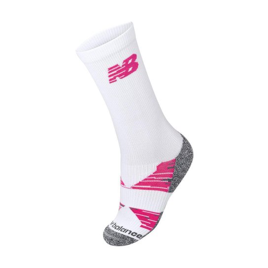 Meia New Balance Performance Run 34 ao 38 Branca e Rosa
