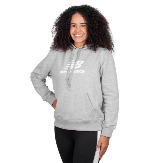 Moletom New Balance Essentials Basic Feminino Cinza