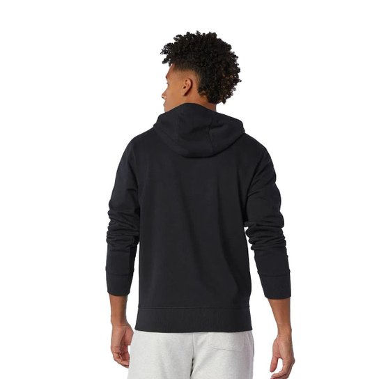 Moletom New Balance Masculino Hoodie Essentials Logo Preto