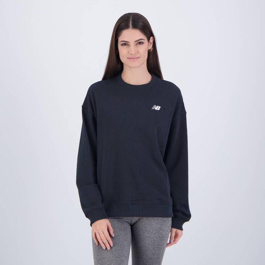 Moletom New Balance Small Logo Feminino Preto