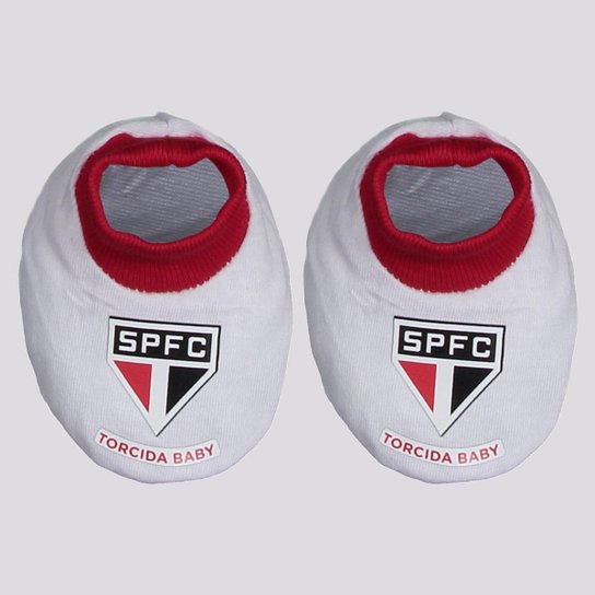 Pantufa São Paulo Infantil Branca e Vermelha