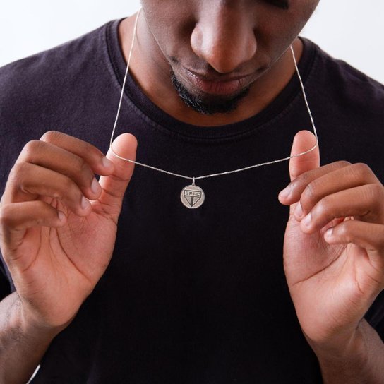 Pingente São Paulo Escudo em Prata 925 Redondo