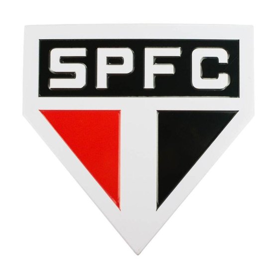 Placa Metal Formato Escudo Time Decoração 20.5x17.5cm - São Paulo