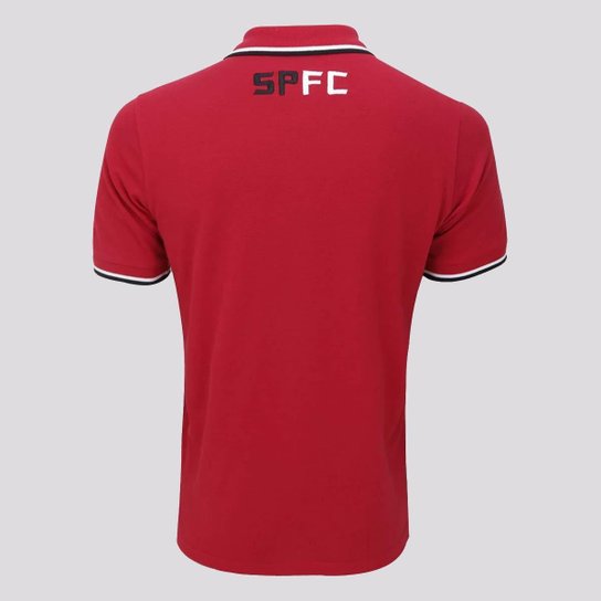 Polo São Paulo Piquet Vermelha e Preta