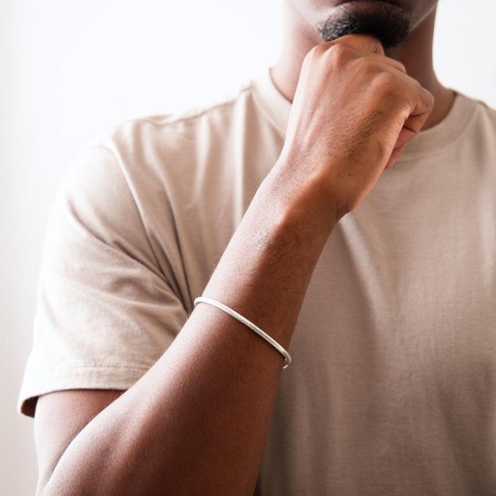 Pulseira em Prata 925 Com Fecho de Segurança