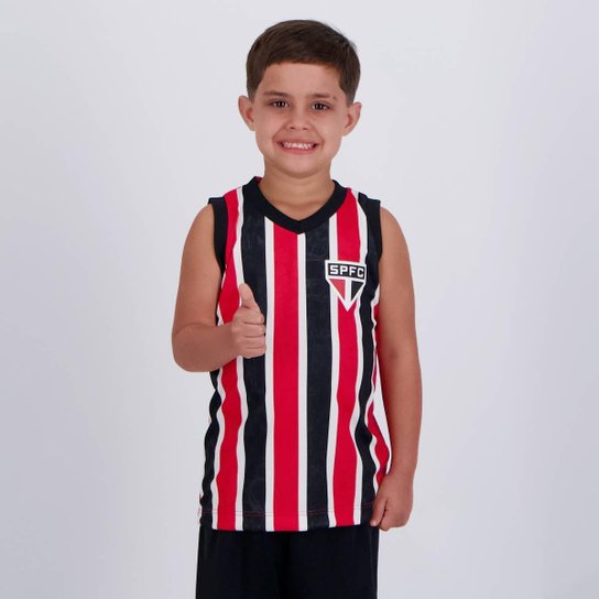 Regata São Paulo Ventre Infantil Vermelha