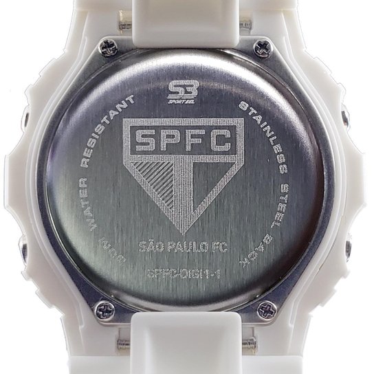 Relógio São Paulo FC Oficial Digital Esportivo Branco SPFC-DIGI1-1