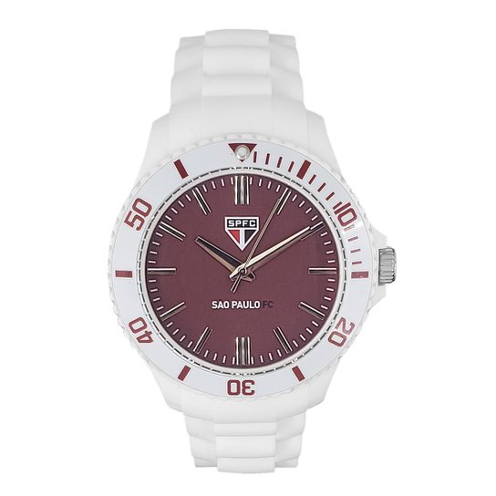Relógio São Paulo FC Oficial Masculino Branco SPFC-001-2