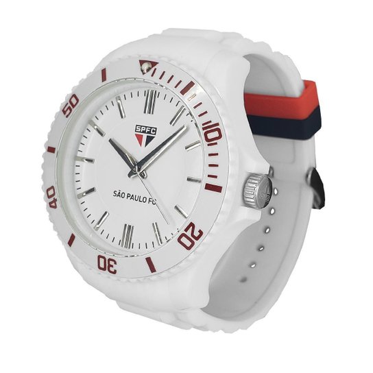 Relógio São Paulo FC Oficial Masculino Branco SPFC-001-3