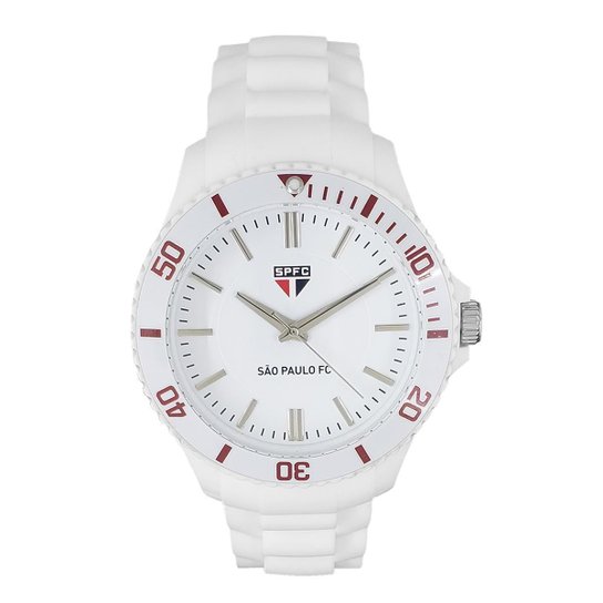 Relógio São Paulo FC Oficial Masculino Branco SPFC-001-3