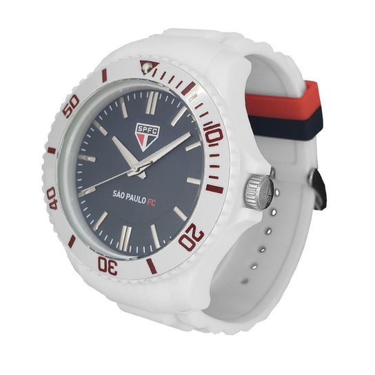Relógio São Paulo FC Oficial Masculino Branco SPFC-001-5
