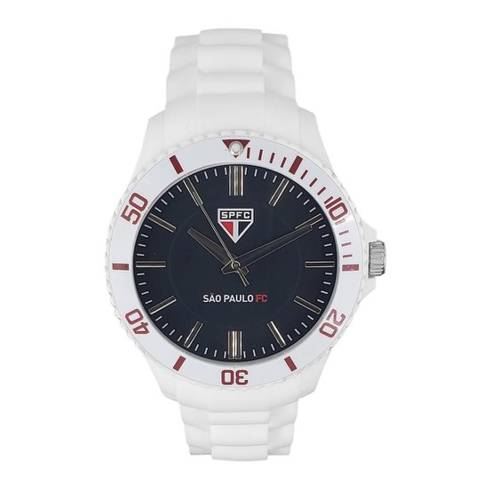 Relógio São Paulo FC Oficial Masculino Branco SPFC-001-6