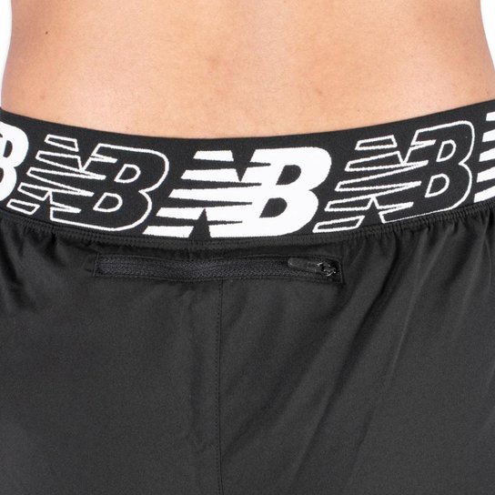 Short New Balance Duplo Relentless Feminino Preto