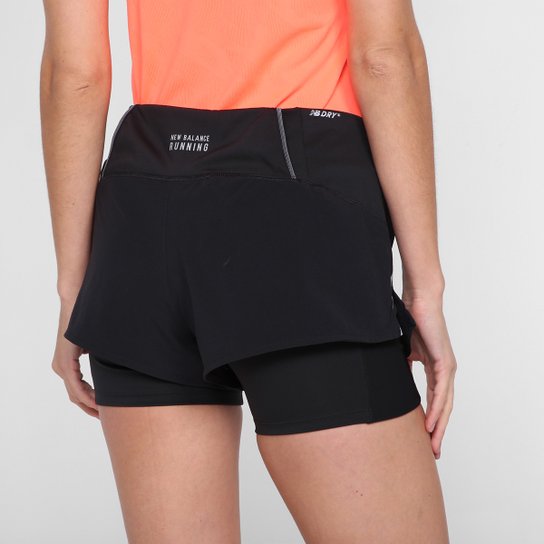 Short New Balance Impact Run Duplo Feminino