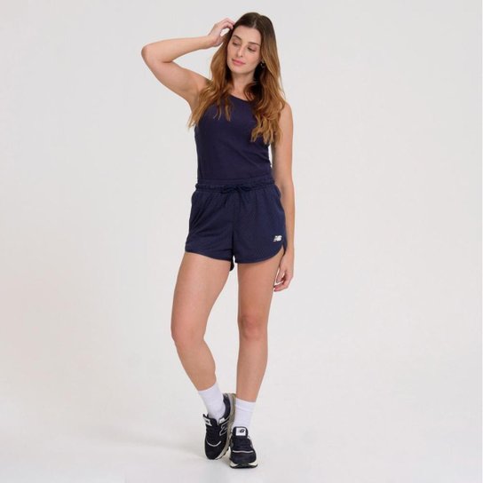 Shorts Mesh Small Logo Feminino Marinho