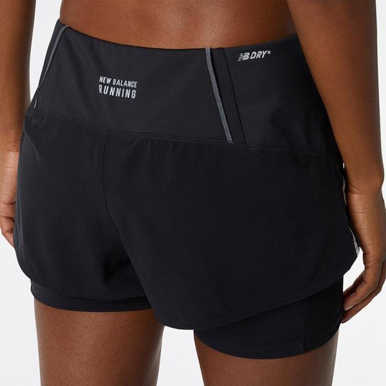 Shorts New Balance Impact Run Duplo Feminino