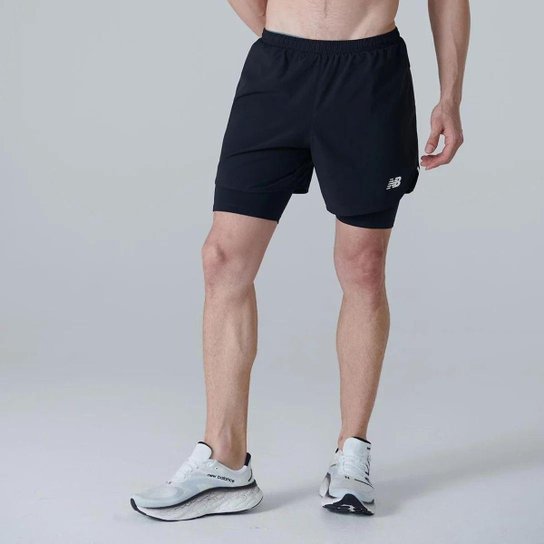 SHORTS NEW BALANCE SPEED 2 MS33282 PRETO MASCULINO